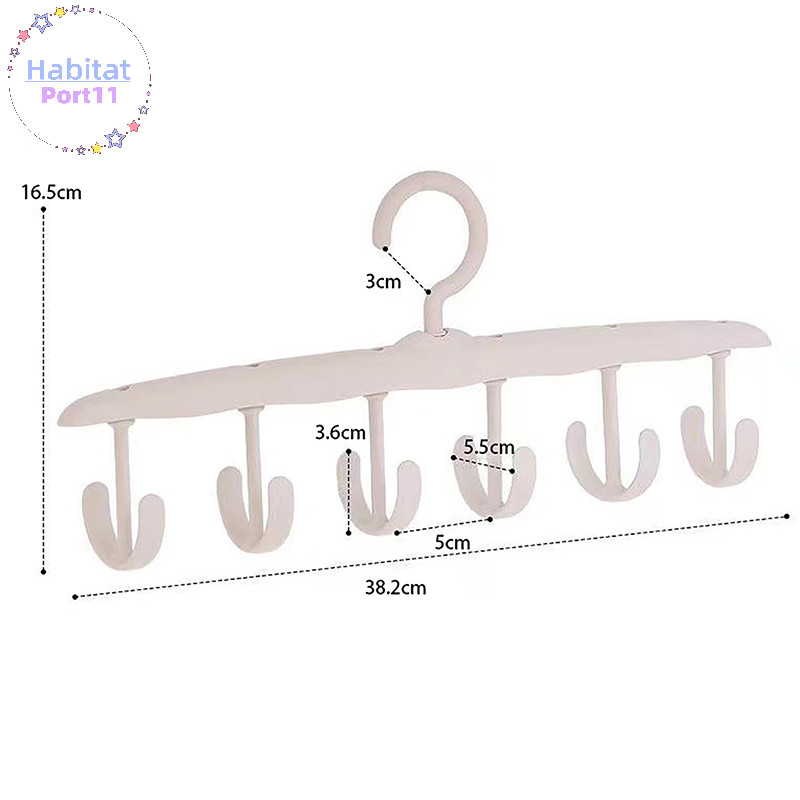 Habitatport 1PC ไม้แขวนเสื้อสําหรับตู้เสื้อผ้า,360°Rotag Multi-Functional Racks พร้อมตะขอสําหรับกระเป๋าเข็มขัดหมวกยกทรง,ประหยัดพื้นที่เสื้อกั๊กชั้นเก็บ th ราคา ถูกที่สุด ดีลบีเคเค แกลเลอรีภาพที่ 6