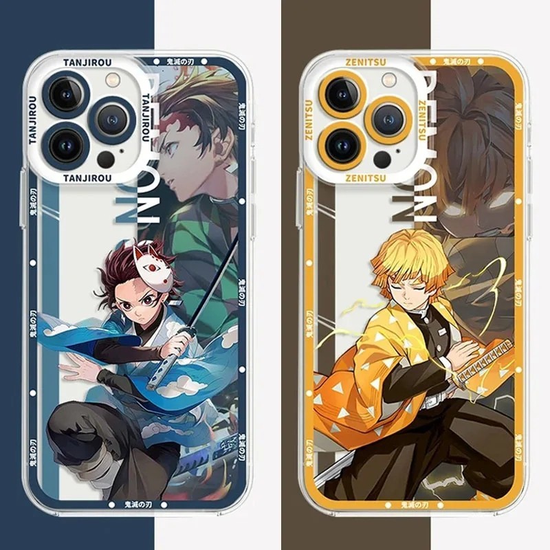 ปลอกเข้ากันได้สําหรับiphone 15 13 Pro Max XR X XS Max Anime Demon SlayerปลอกสําหรับiPhone 11 12 14 7 8 14 15 Plus SE 2020 12 13 Miniโปร่งใสกันกระแทกฝาครอบกันชน