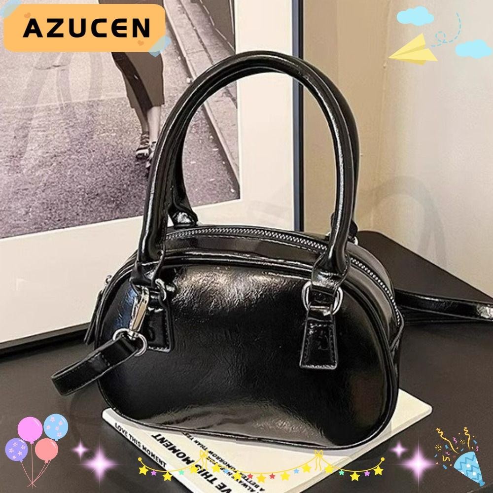 Azucen กระเป๋าถือสตรีขนาดเล็ก,กระเป๋าซิปหนัง PU,สีทึบสแควร์พร้อมสายสะพายไหล่ที่ถอดออกได้กระเป๋าสะพายข้าง