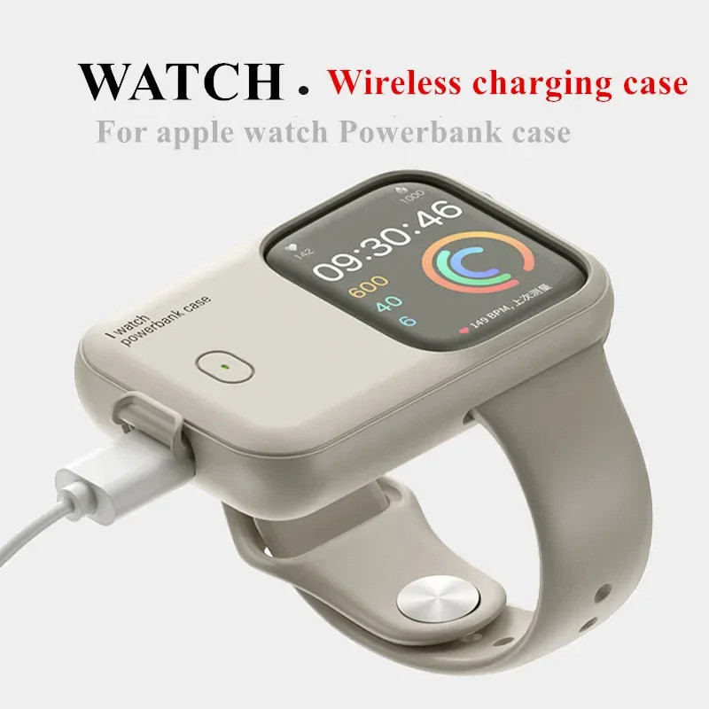 เครื่องชาร์จไร้สายแบบพกพา1200mAh อุปกรณ์ธนาคารพลังงานสำหรับ Apple Watch 8 7 6 5 4 SE ultra สำหรับ iWatch กรณีการชาร์จอย่างรวดเร็ว