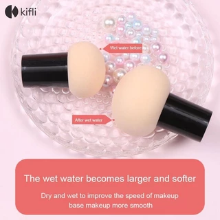 【kifli1】พัฟฟองน้ําแต่งหน้า รูปหัวเห็ด พร้อมกล่องเก็บ สําหรับผู้หญิง-KI