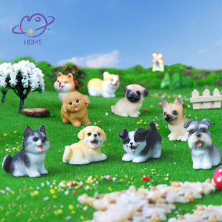 [mayhome] 1pc เรซิ่นหัตถกรรมขนาดเล็กรูปเล็กๆสําหรับ Microlandscape Fairy Garden Decor น่ารักสุนัขขนาดเล็ก Puppy สัตว์ตกแต่ง {TH}