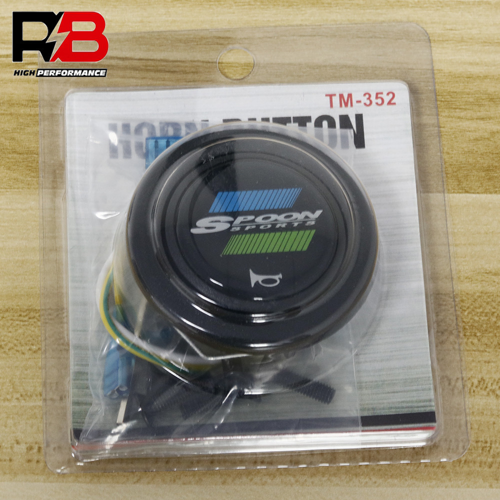 JDM Style SPOON ปุ่มแตร ปุ่มพวงมาลัย อุปกรณ์ตกแต่งรถยนต์