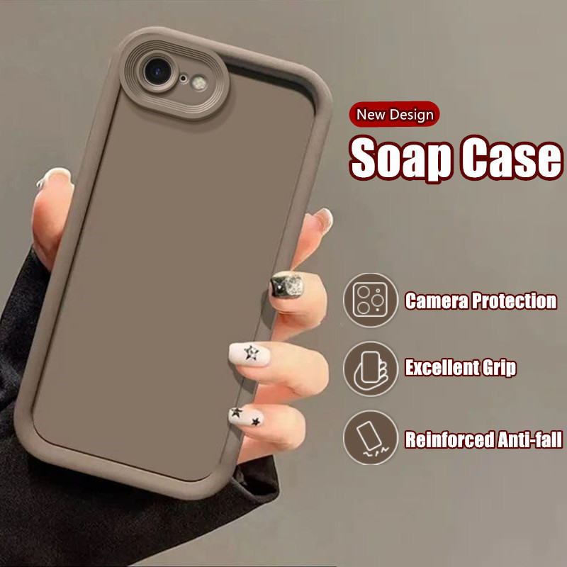 เหมาะสําหรับ Apple iPhone 7 8 Plus X XR XS Max 11 12 13 14 15 Pro Max SE2 SE3 ป้องกันกล้อง Minimalist Soft ซิลิโคนสบู่กรณี Fine Matte Anti-Fingerprint กรณี