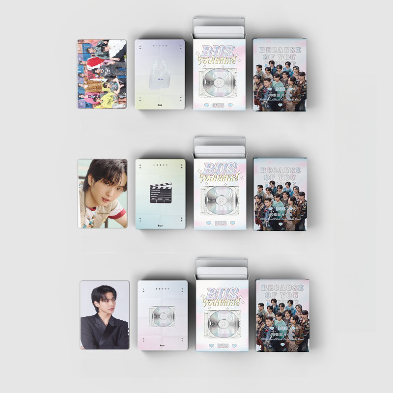 30-92pcs BUS Photocards Because of You I Shine Laser Hologram Lomo Card marckri scopper AA phutatchai khunpol heart peemwasu alan nex thai jung jinwook Sticker Holographic Postcard