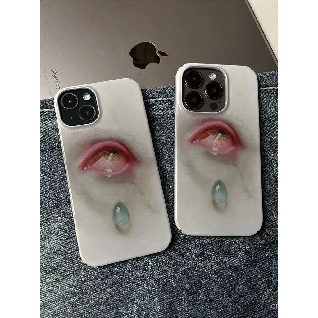 การสร้างสรรค์งานศิลปะตาน้ำตาเคสโทรศัพท์ไอโฟนสำหรับ iPhone 11PROMAX 7/8PLUS 13 14 12 15 PROMAX เคสแข็ง XR 14Pro TPU 15 11 12 13 Pro ป้องกันการเคาะ XS xsmax ipyl