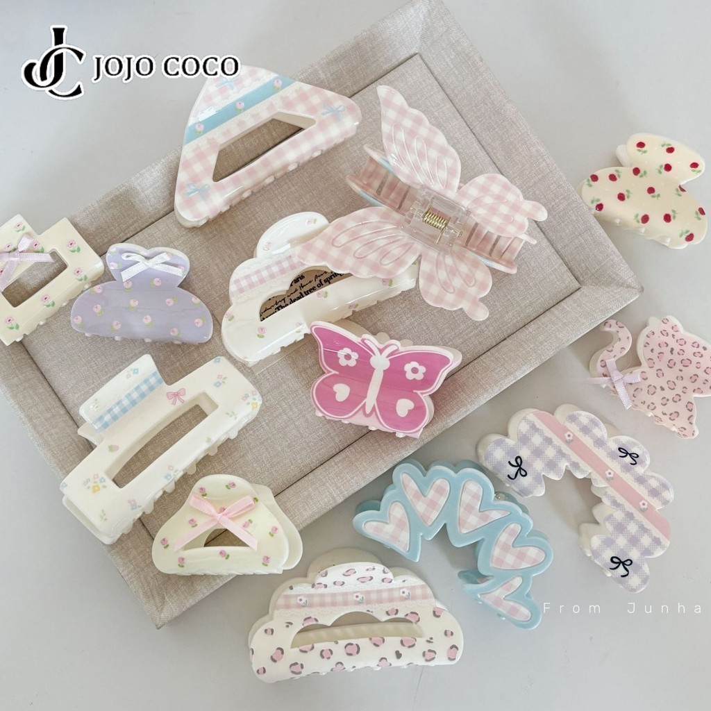 โจโจ้ โกโก้ สาวน่ารักโบว์ดอกไม้กิ๊บหวานผีเสื้อฉลามคลิปอุปกรณ์ผม