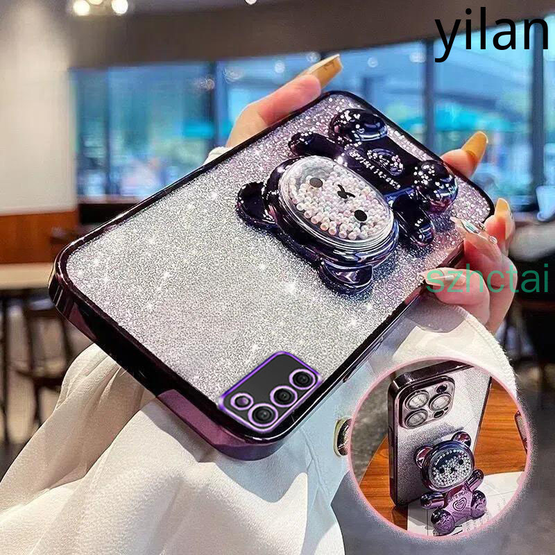 เคส Samsung A02S Samsung A03S A03 A10S A20 A30 A20S A21S A50 A50S A30S A70 วงเล็บหมุน 360 °เคสโทรศัพท์บรรเทาความเครียดหมีลูกปัดสีสันสดใสขาตั้งพับได้เคส TPU แบบนุ่ม เคสโทรศัพท์ Samsung A02S Samsung A03S A03 A10S A20 A30 A20S A21S A50 A50S A30S A70
