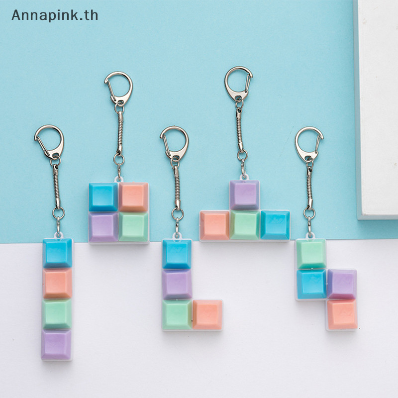 Annapink.th 1PC Finger Keyboard Caps Prop คีย์บอร์ดคีย์ของเล่น Macaron ความเครียดบรรเทา DIY ปุ่ม Keycap Fidget พวงกุญแจคีย์บอร์ดของเล่น EN