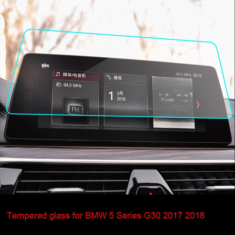 Xm-รถนําทางกระจกนิรภัยฟิล์มป้องกันหน้าจอสําหรับ BMW 5 SERIES G30 520 525 530 545 2019 วิทยุ DVD GPS 