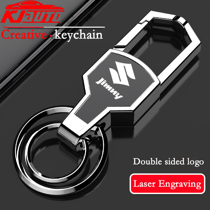 Suzuki Jimny รถความปลอดภัย Anti Loss พวงกุญแจแหวนคู่หมุนสแตนเลส Creative Home Key เอวหัวเข็มขัดสําหร
