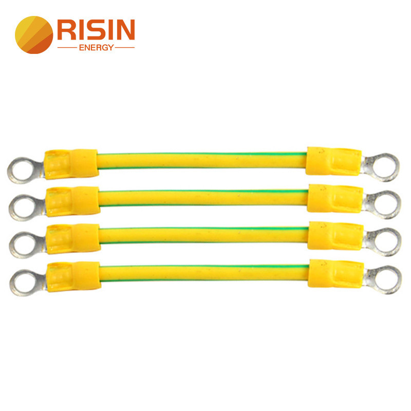 Solar PV Module Earthing Jumper BVR สีเหลืองสีเขียว Grounding Earthing Cable พร้อมทั้งปลาย Crimped Lug