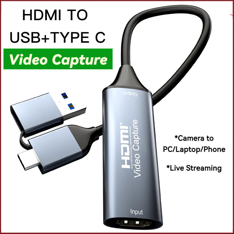 4k Type C USB 3.0/2.0 การ์ดจับภาพวิดีโอ 1080P 60fps HDMI to Type-C MS2130 Grabber บันทึกสําหรับสวิทช์ Xbox PS4/5 ถ่ายทอดสด