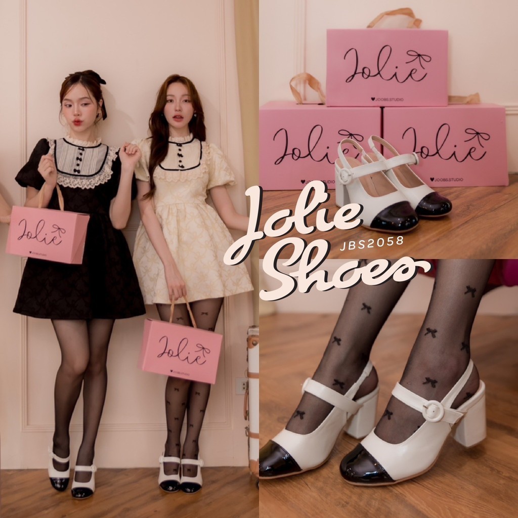 #JBS2058 Jolie Shoes รองเท้าคัชชูรัดส้นลูกคุณหนู