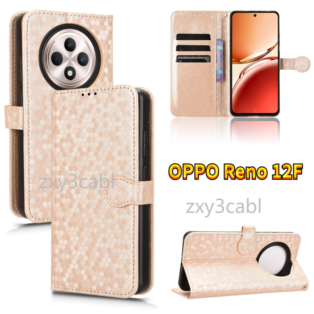 หรูหราปลอกหนังสําหรับ OPPO Reno 12 F 5G 2024 เคสโทรศัพท์ช่องเสียบการ์ดกระเป๋าสตางค์ฝาครอบแม่เหล็กสําหรับ OPPOReno12F Reno 12F Stand Holder กลับกรณี
