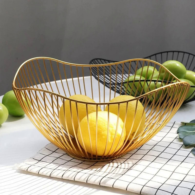 Fruit bowl washing fruit hollow drain basket iron fruit basket living room coffee table net red frui