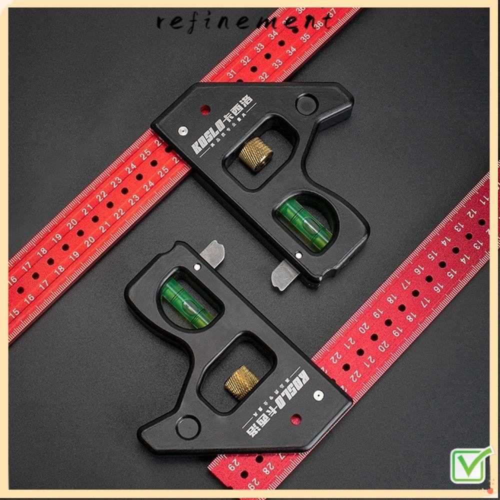 Refinement ไม้บรรทัดวัดมุมขวา พร้อมเกจวัดระดับฟองอากาศ อเนกประสงค์ เคลื่อนย้ายได้ 30 40 ซม. สําหรับงานไม้ ราคา ถูกที่สุด ดีลบีเคเค