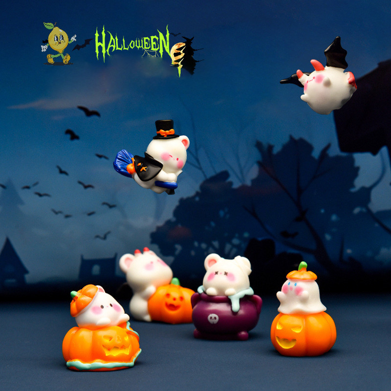 [mozh] เครื่องประดับฮาโลวีนการ์ตูนฟักทองผีหุ่นไมโครภูมิทัศน์ภายในรถตกแต่งเดสก์ท็อปที่บ้าน [TH] - รูปที่ 4