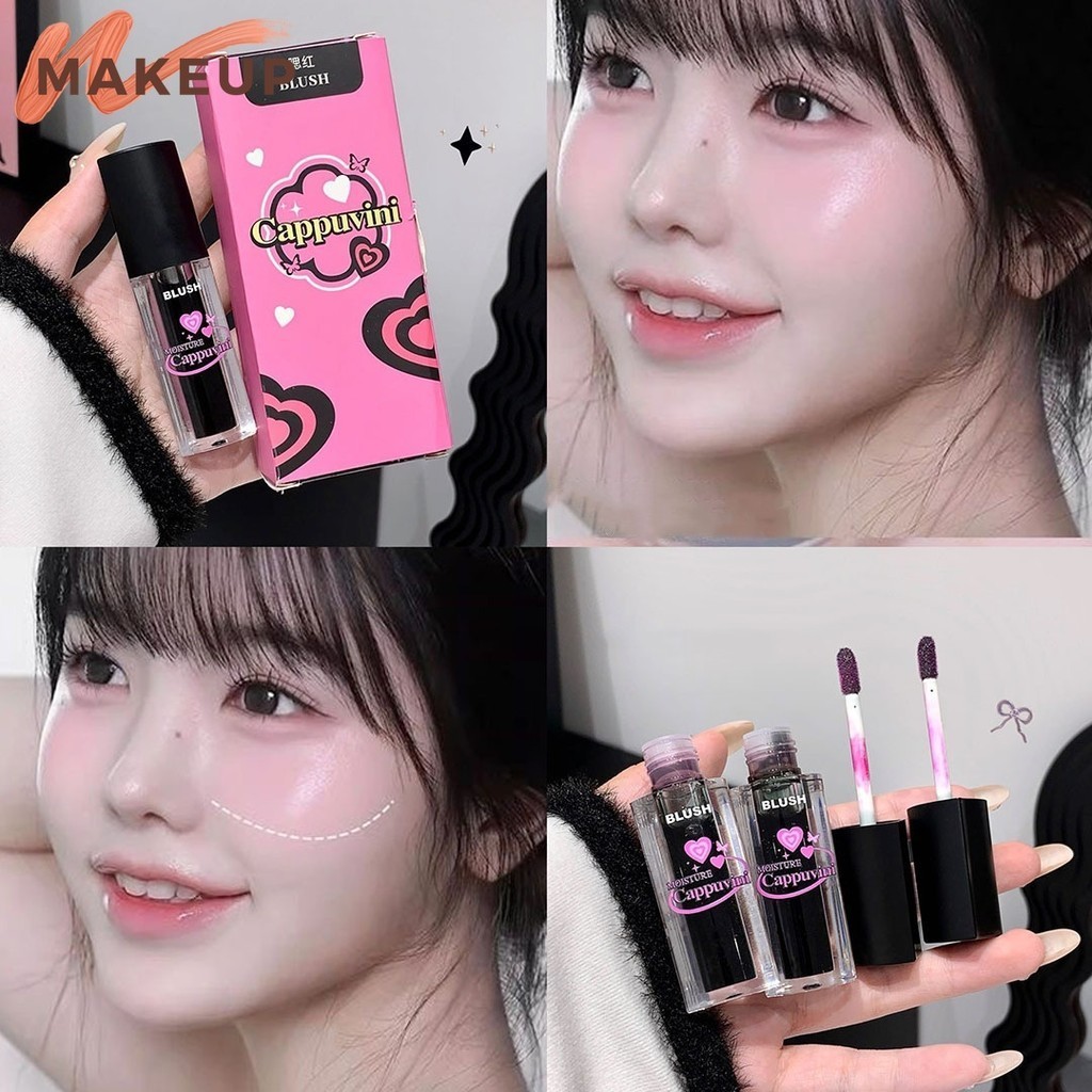Face Contour Rouge Palette - Cute Soft Mist Color Liquid Changing Blusher - ติดทนนาน กันน้ํา Fine Shimmer - เครื่องสําอางแต่งหน้าเกาหลี - Magic Warm Change Blush Cream