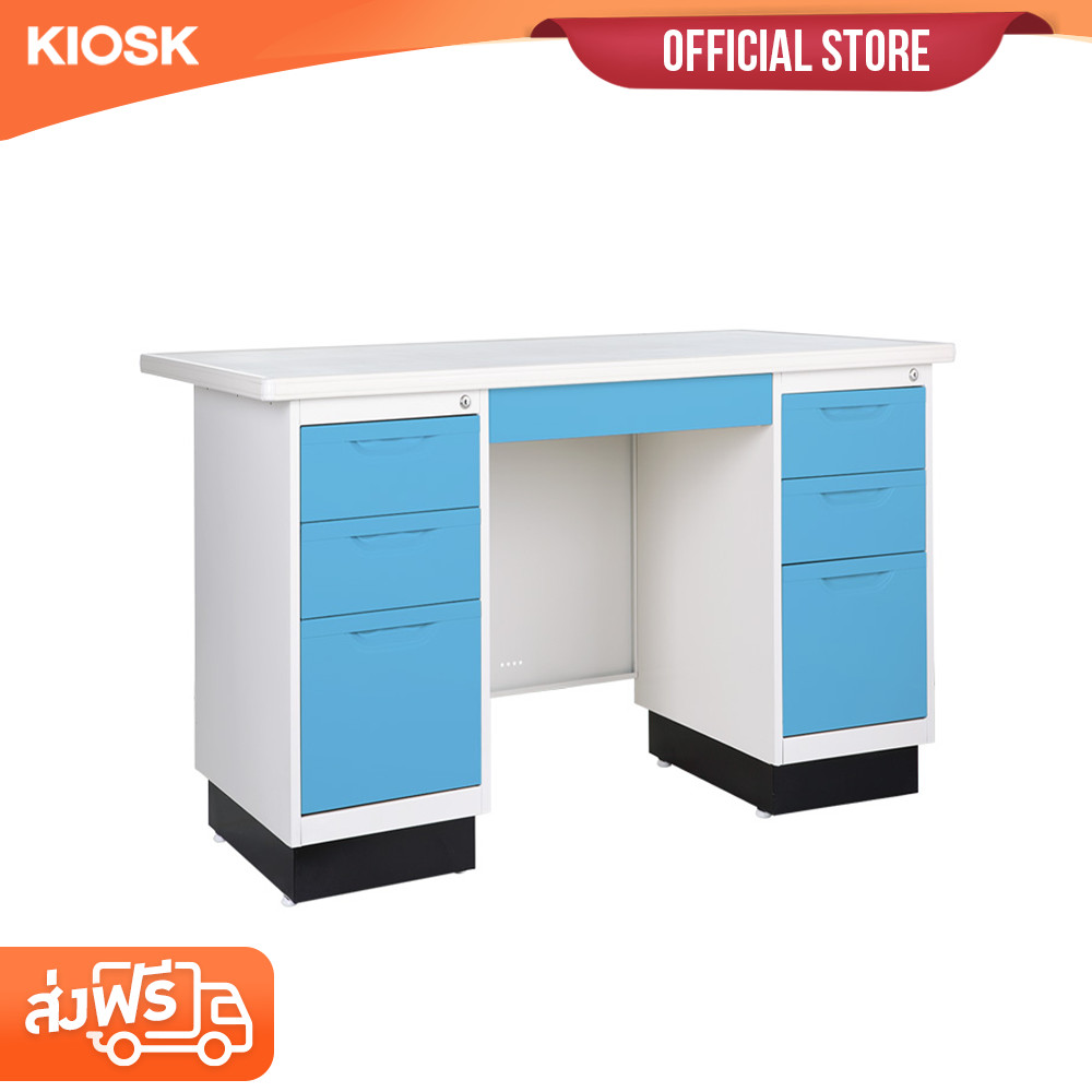 [จัดส่งพร้อมติดตั้งฟรี] KIOSK โต๊ะทำงานVIO หน้าเหล็ก 135ซม.