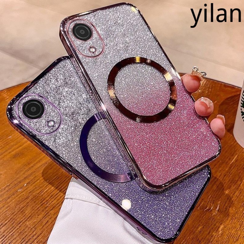 เคส OPPO A17K เคสโทรศัพท์เคสโทรศัพท์แฟลชชุบแม่เหล็กชาร์จไร้สายพร้อมฟิล์มป้องกันกล้อง เคสโทรศัพท์ OPPO A17K