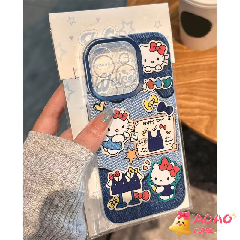 น่ารักหวาน สวัสดีคิตตี้ คาวบอยนุ่ม เคสไอโฟน 11 12 15 13 14 Pro Max XR 7Plus 8Plus 6 6s 7 8 Plus X XS Max SE 2020 - รูปที่ 5