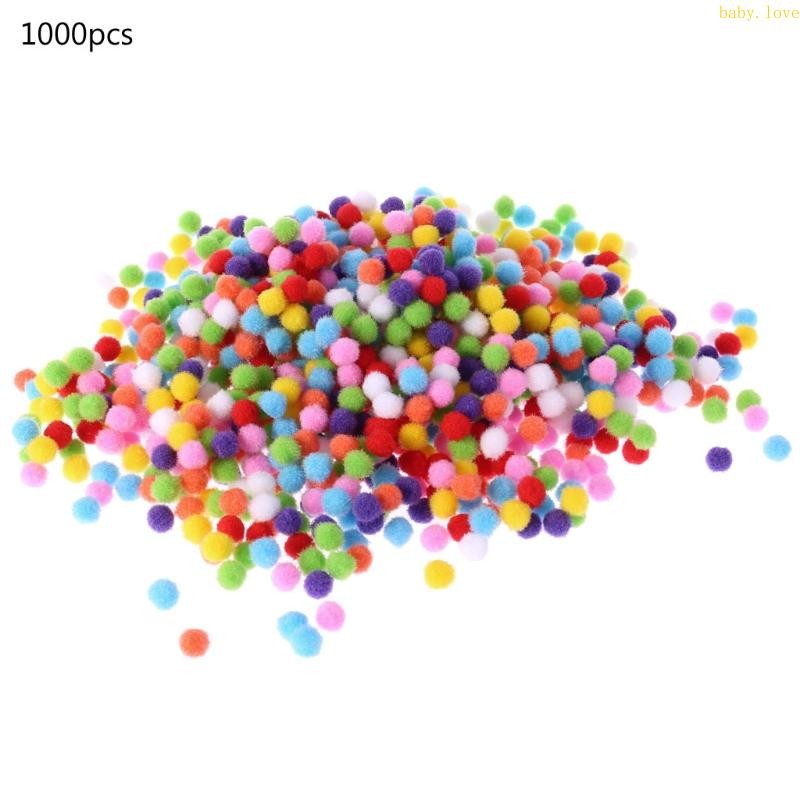 Blove* 1000 ชิ้น Soft Round Fluffy Craft PomPoms ผสมสี Pom Poms 10 มิลลิเมตร DIY Craft