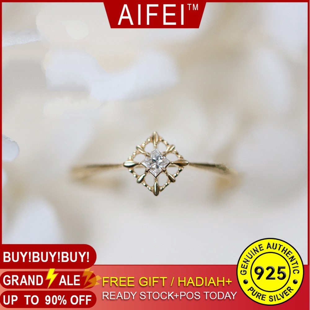 รูปแบบใหม่ 14K Gold Plated Princess Diamond Ring สตรี Agete สดเครื่องประดับ de2-2720