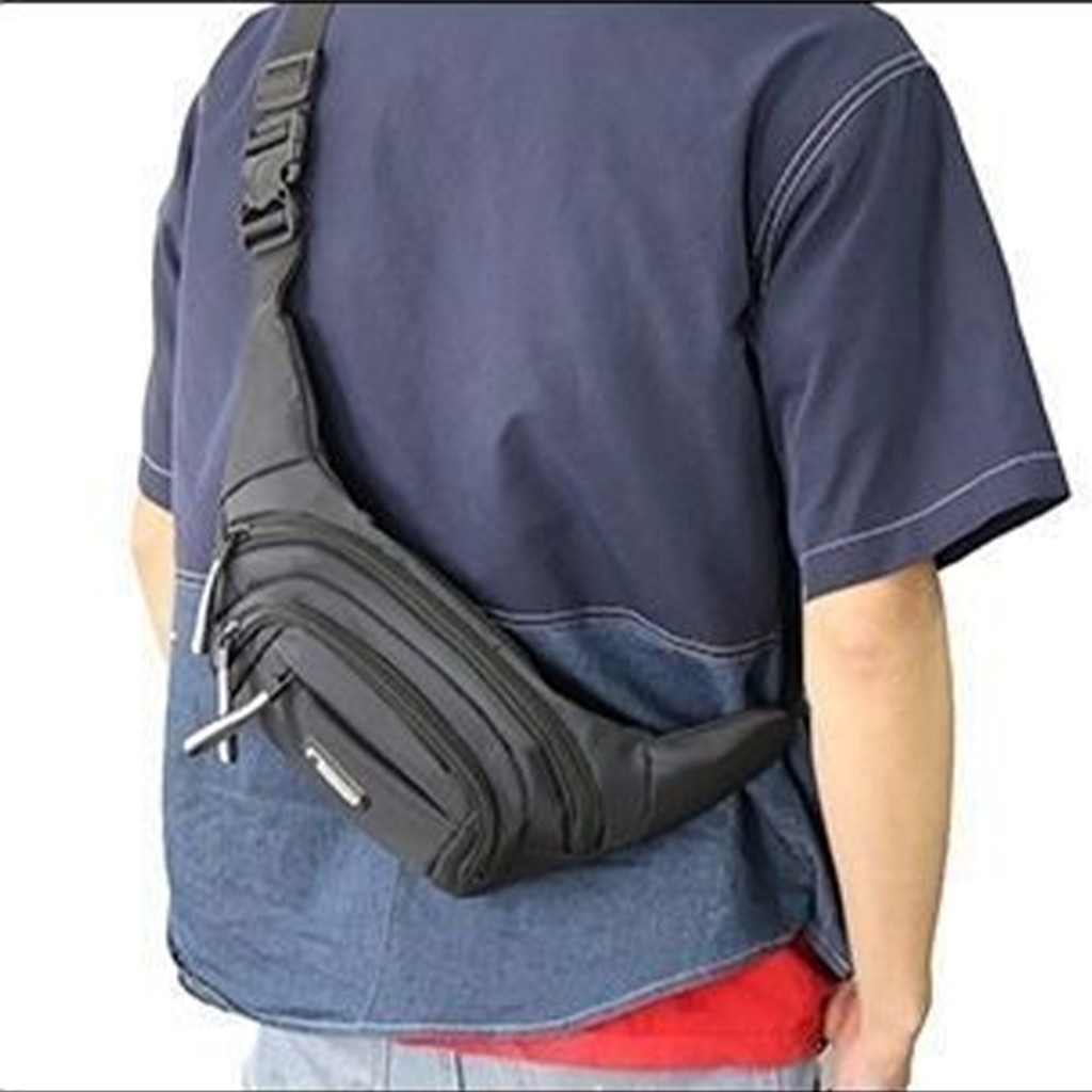 tokyosellected (T2111) กระเป๋าคาดอกผ้าไนล่อน ป้ายR SPORT