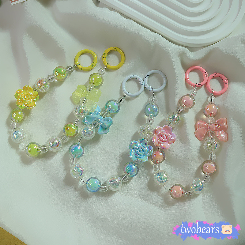 พร้อมส่งจากไทย สายคล้อง ลูกปัด สายห้อยพวงกุญแจห้อยกระเป๋า สายห้อยตุ๊กตาพวงกุญแจ