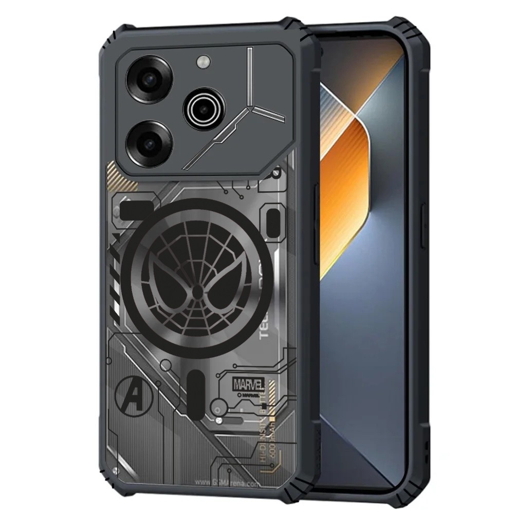 [คลังสินค้าพร้อม] เคสโทรศัพท์โปร่งใสสําหรับ Tecno Pova 6 Neo Li7 6 Pro Li9 5 Pro 4 Pro Pova 3 Neo 3 Pova 2 Neo 2 Shock Fall Protection เคสอะคริลิค 3.spider-man รูปแบบ