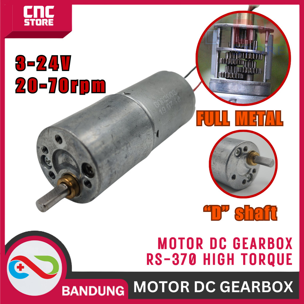 GearBox MOTOR DC กล่องเกียร์แรงบิดสูง ZGB25B 370 ฿-370 DYNAMO DC MOTOR ความเร็ว REDUCER