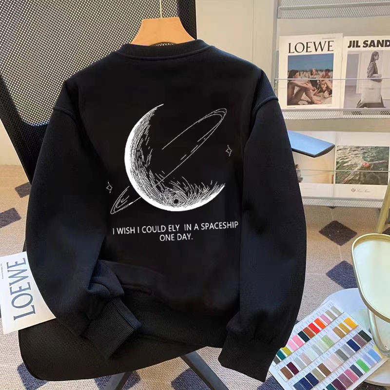 เสื้อยืดแขนยาวขนาดใหญ่ผู้หญิง 2023 เกาหลีใหม่หลวมคอลูกเรือเสื้อยืด สูงสุด