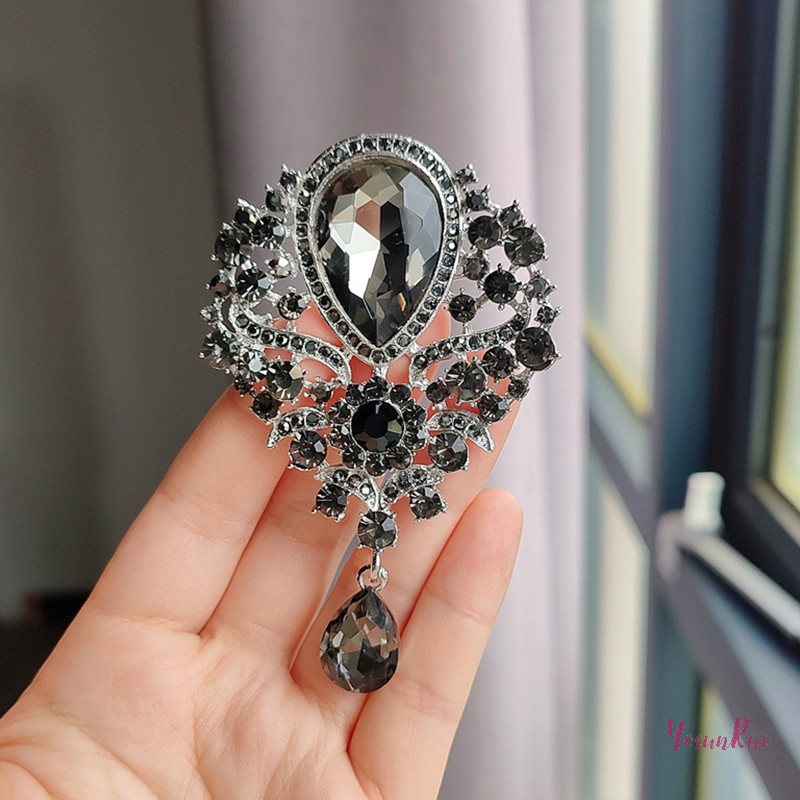 Yosunrui] Elegant ขนาดใหญ่คริสตัล Water-drop เข็มกลัดสําหรับผู้หญิงสาววินเทจแฟชั่นจี้ Corsage Elegant งานแต่งงาน Pins เครื่องประดับใหม่ ราคา ถูกที่สุด ดีลบีเคเค แกลเลอรีภาพที่ 7