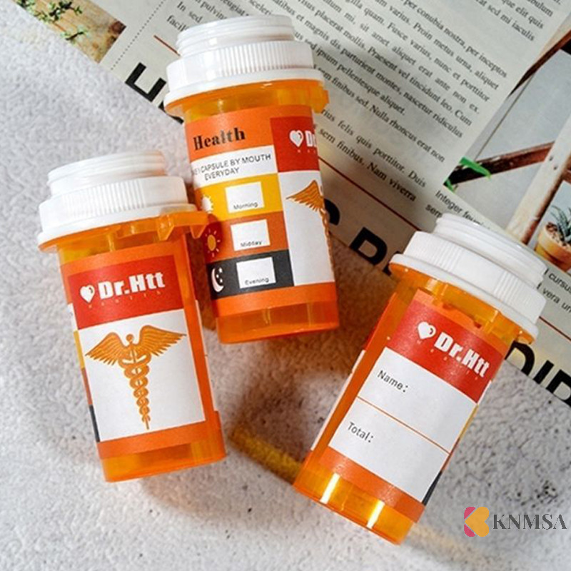 Knmsa] 50ML Push & Tailor Turn Vial Container Pocket Plastic Storage Stash Jar Pill Bottle Case Box Herb Container ศนเดิมคอเต่า