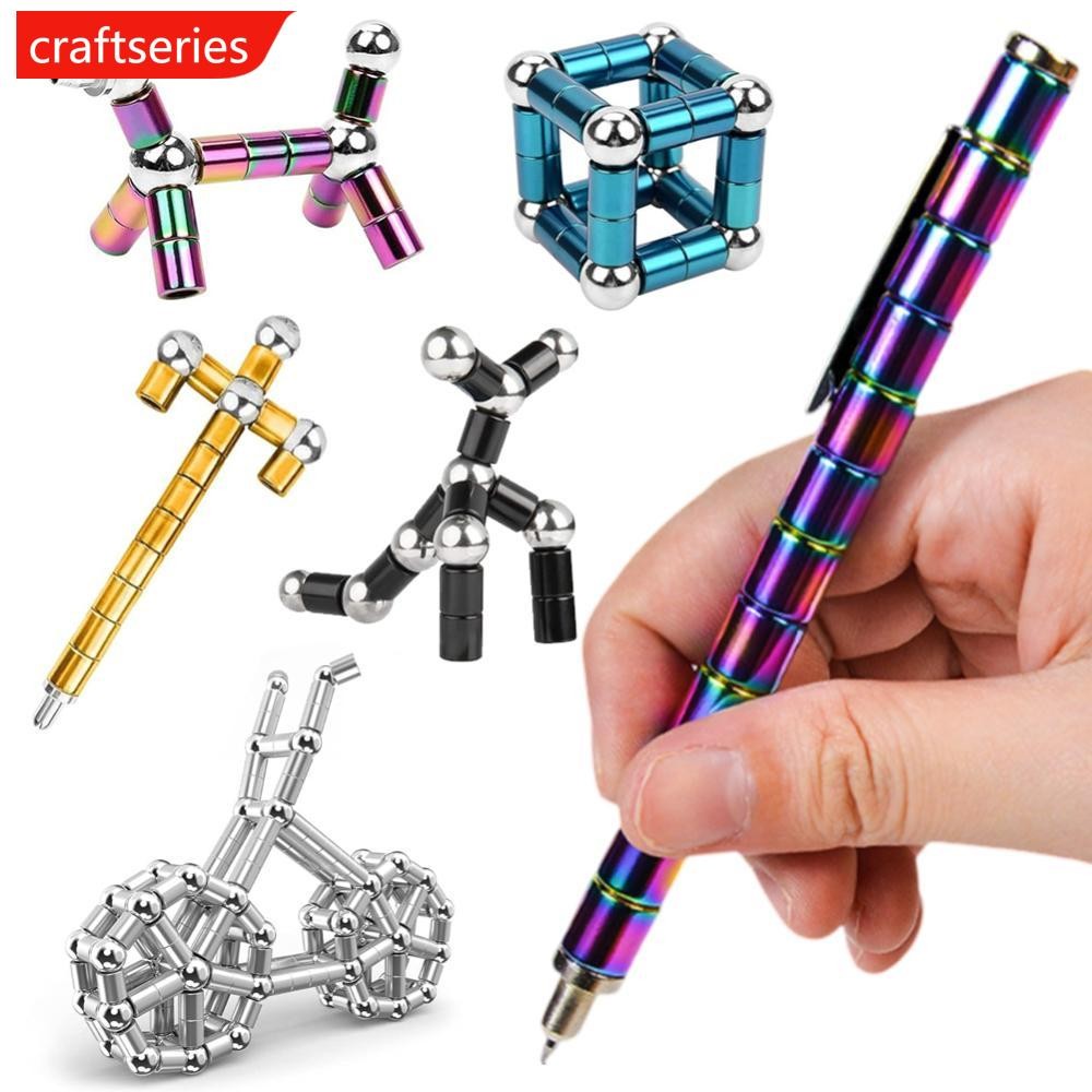 Craftseries แม่เหล็ก Fidget ปากกาโลหะ Decompression ปากกามัลติฟังก์ชั่น Deformable เขียนปากกาความเครียด Reliever Finger Spinning ของขวัญของเล่นเด็ก C7F4