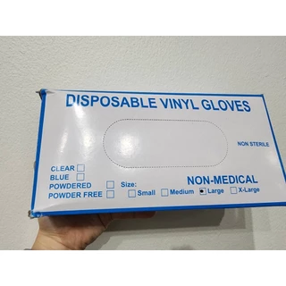 ถุงมือPVC เหนียว ไม่ขาดง่าย หนา ทนทาน สีขาว ไม่มีแป้ง ไม่ปนเปื้อนในอาหาร (100 ชิ้น) พร้อมส่งจากไทย