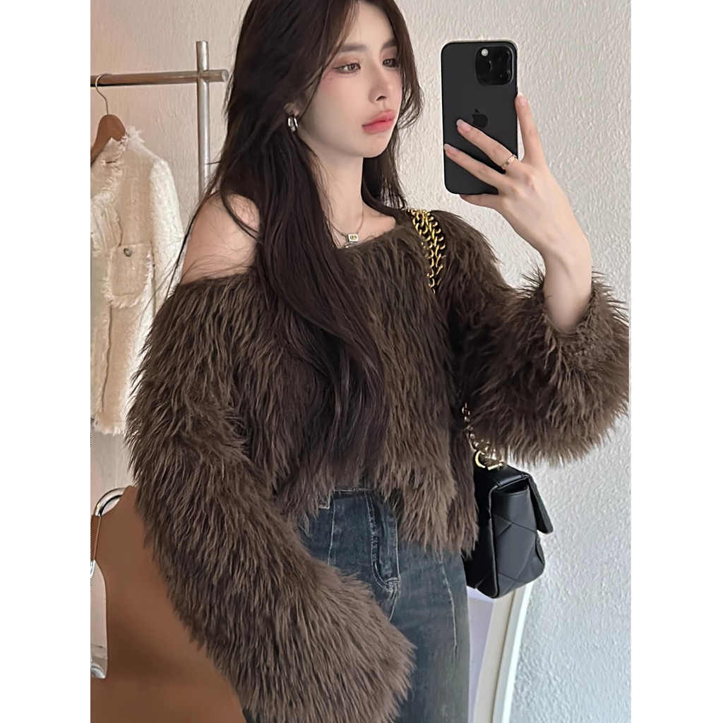 เสื้อสเวตเตอร์ถักขนพู่หลวมๆสีเทาและสีเทาสำหรับผู้หญิงเสื้อสเวตเตอร์สวมหัวแฟชั่นฤดูใบไม้ร่วงและฤดูหนาวที่เข้ากับอารมณ์ที่อ่อนนุ่มและเหนียวฉันชอบที่จะสวมใส่ rcaz