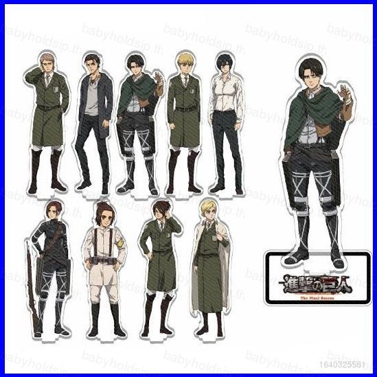 Attack On Titan อะนิเมะ Action Figure ของเล่น Eren Mikasa Levi Armin เครื่องประดับเดสก์ท็อปของขวัญตก