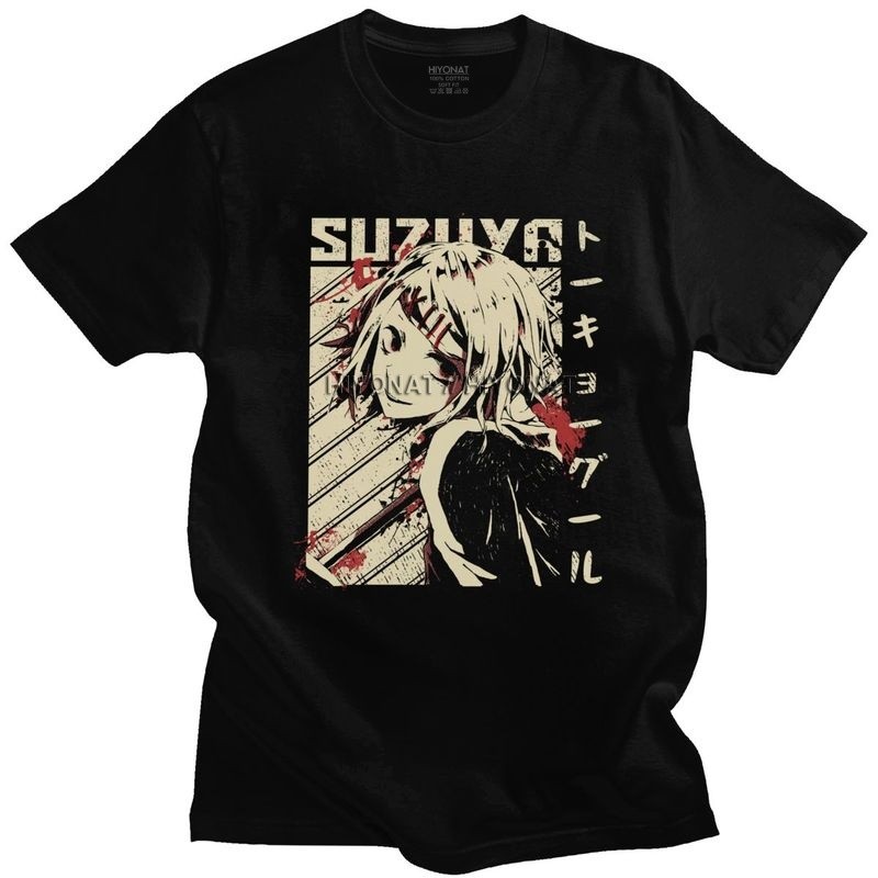 Juuzou Suzuya Tokyo Ghoul T เสื้อผู้ชายผ้าฝ้าย Tshirt Leisure Tee เสื้อแขนสั้นญี่ปุ่นอะนิเมะมังงะเสื
