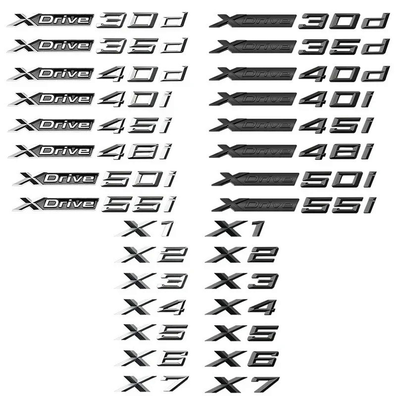 New XDrive 23i 20i 25i 28i 30i 35i 40i 50i 20d 30d 35d 40d 50d Car Rear Trunk Fender Emblem Badge St