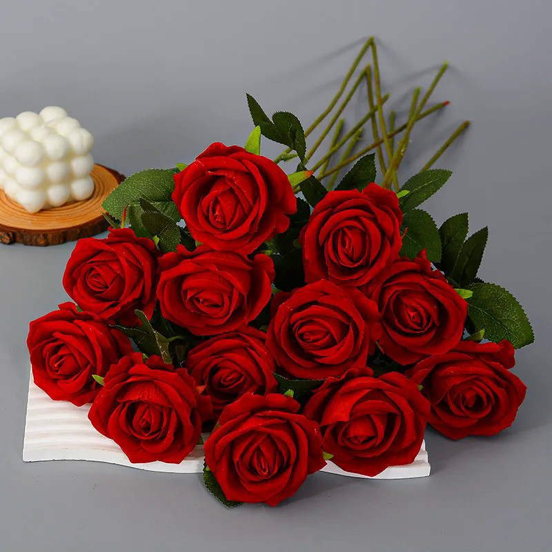 50CM 2/5pcs Roses Artificial Flowers Rose Flower Branch Artificial Red Roses Realistic Fake Rose for