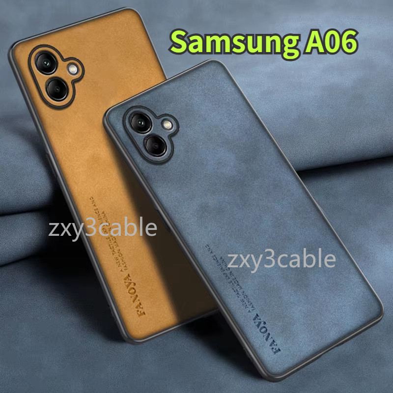 ปลอกสําหรับ Samsung Galaxy A06 A16 A36 4G 2024 เคสโทรศัพท์ Lambskin Texture หนัง TPU นุ่มกันกระแทกสําหรับ SamsungA06 06 SamsungA16 SamsungA36 ฝาหลัง