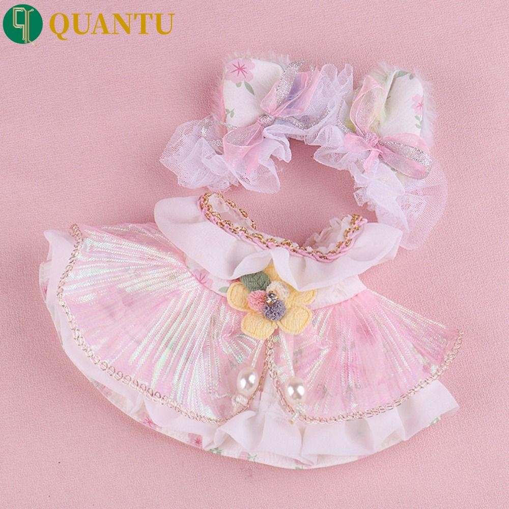 Quantu 20ซม.ผ้าฝ้ายตุ๊กตาเสื้อผ้า,ชุดเปลี่ยนกระโปรงหวานยัดตุ๊กตาสูท,ตุ๊กตาCross-Dressing Plush Patchเปลี่ยนDIYเสื้อผ้าของเล่นตุ๊กตาเสื้อผ้า20ซม.ตุ๊กตาผ้าฝ้าย