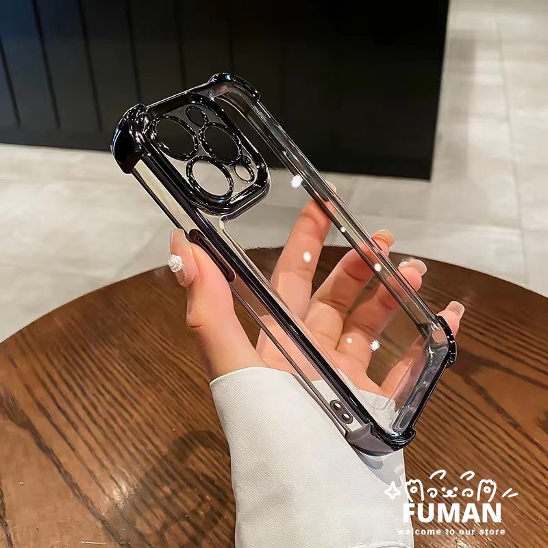 สําหรับoppo A58X A57 A77 4G 5G 2022 A57E A57S A77S 4G A55 A56 5G A12E A3Sเคสโทรศัพท์ชุบธุรกิจหรูหราเรียบง่ายโปร่งใสนุ่มกันกระแทกฝาหลังปลอกถุงลมนิรภัย