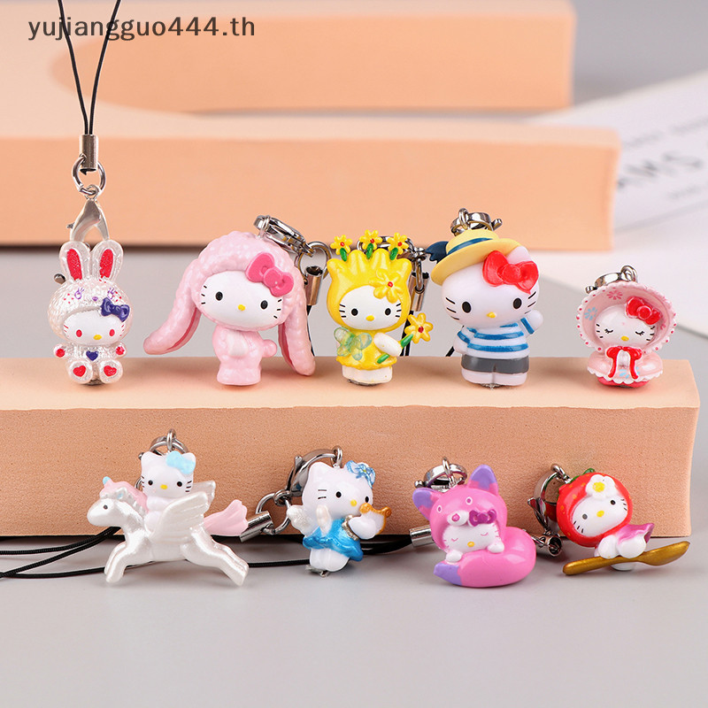 # ใหม่ # Kawaii Sanrio Hello Kitty ห่วงโซ่โทรศัพท์ Cinnamoroll จี้ Charm หวานหูฟังกรณีเชือกแขวน Anti-Lost Lanyard กระเป๋าตกแต่ง.