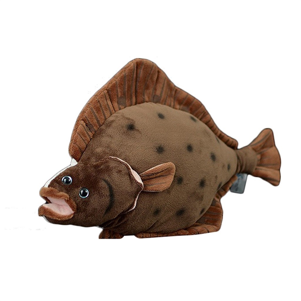 สีเทา Flounder Plush ของเล่น 16 นิ้วLifelike น่ารัก Flatfish ตุ๊กตาสัตว์ของเล่น, Soft Sea Creatures ตุ๊กตาตุ๊กตาของขวัญคอลเลกชันสําหรับเด็ก