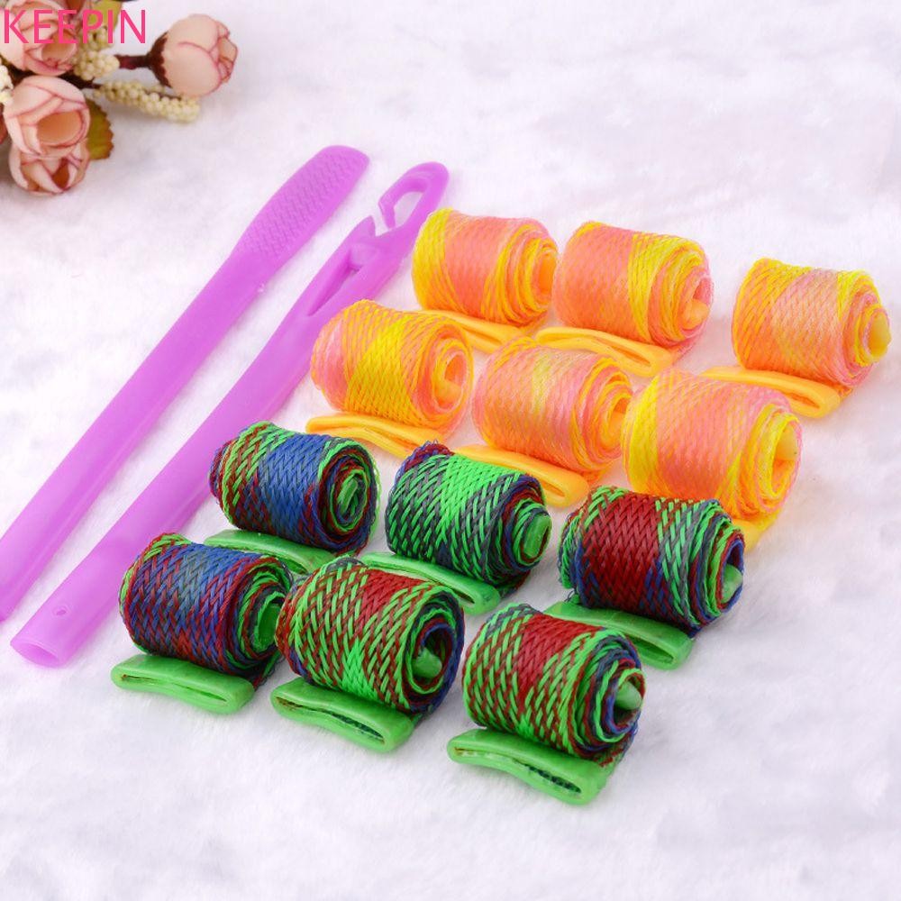 Keepin Hair Curlers Kit Soft Heatless สําหรับทรงผมทั้งหมดพร้อมตะขอจัดแต่งทรงผมเครื่องมือจัดแต่งทรงผมไม่มีความร้อน Curler DIY Magic Hair Rollers