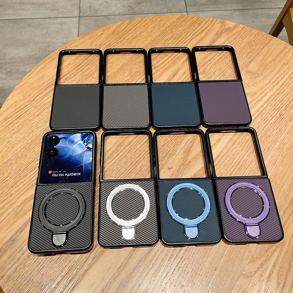 Magnetic Bracket Stand Holder Hard KEVLAR เคสโทรศัพท์กันกระแทกสําหรับ Xiaomi Mix Flip Back Cover