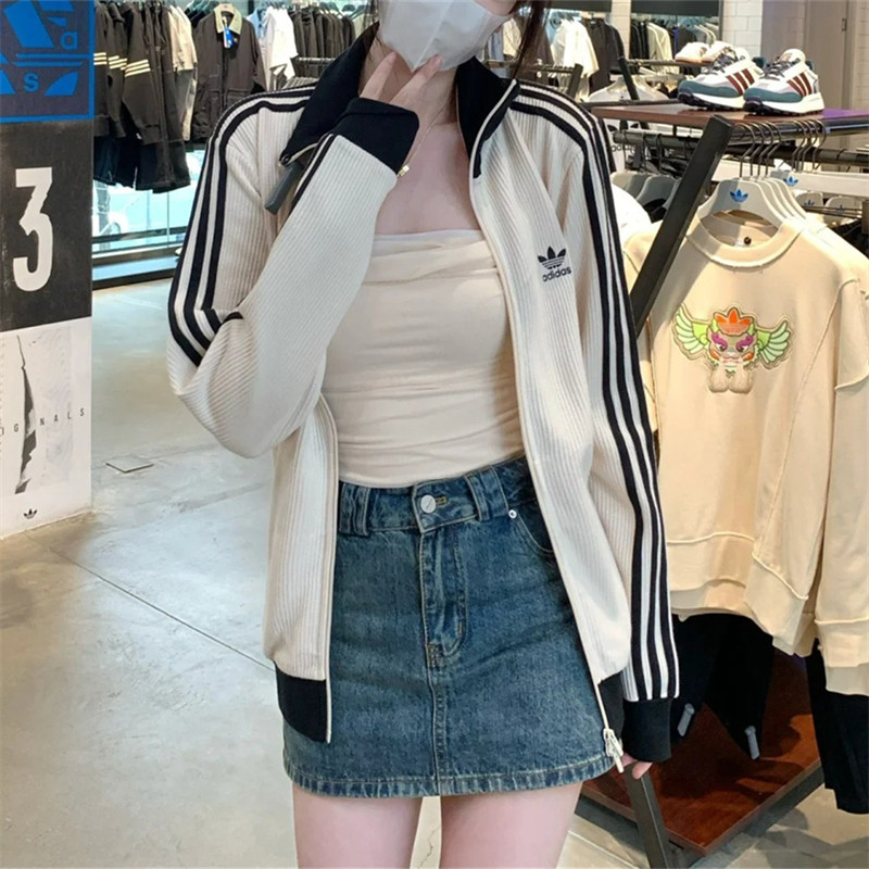 ADIDAS ปักโลโก้ อาดิดาส เสื้อคู่ต้นฉบับเสื้อกีฬาเครื่องบินทิ้งระเบิดแจ็คเก็ตแจ็คเก็ตกลางแจ้ง